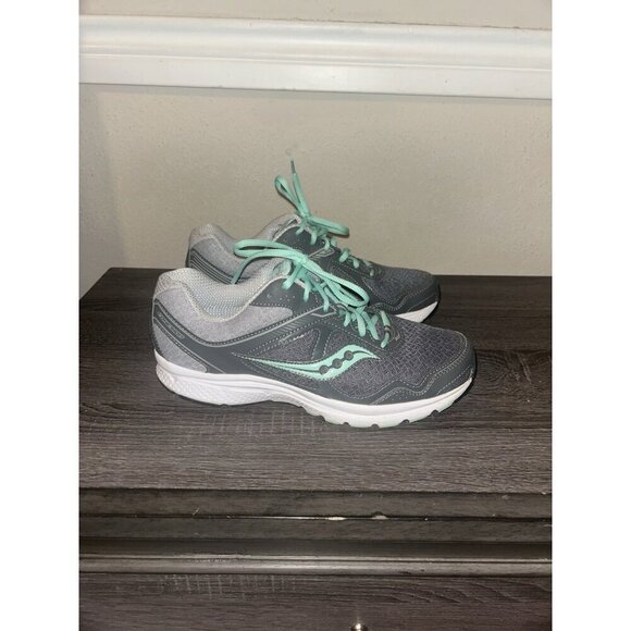 Saucony Cohesion 10 Gray/Mint Athletic Comfy Running Shoes Womens Size 11 Wide - Picture 2 of 7